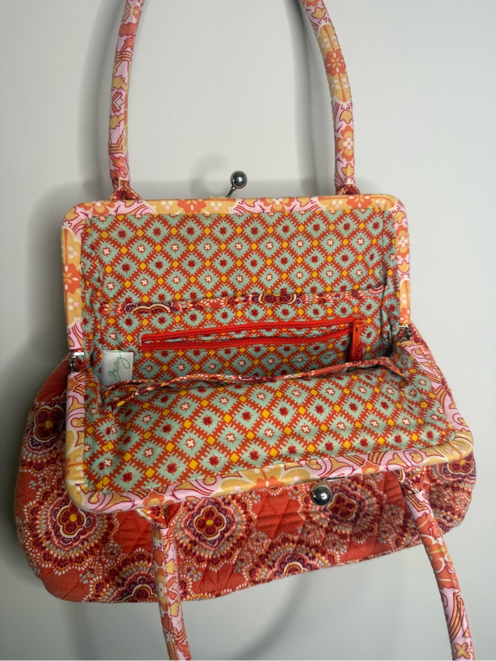 Vera Bradley Alice in Paprika kiss lock shoulder bag - Picture 7 of 11